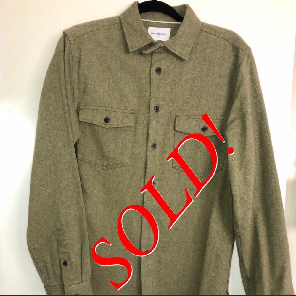 ❤️SOLD❤️GOODFELLOW - Mens Green Flannel - Picture 1 of 5